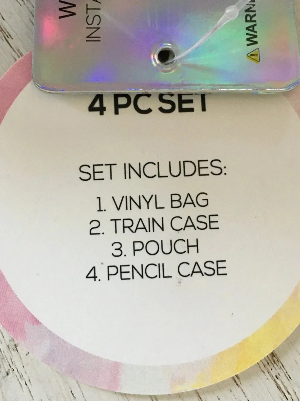 Clear Multicolor Travel Tote – Pink, Blue & Purple 4 pc set